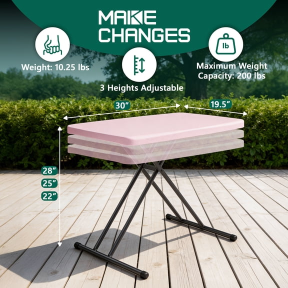 4/6Ft Folding Table, Metal Support Legs, Sturdy Structure, Easy-Clean Plastic Tabletop for Camping, Outdoor Events and Family Gatherings