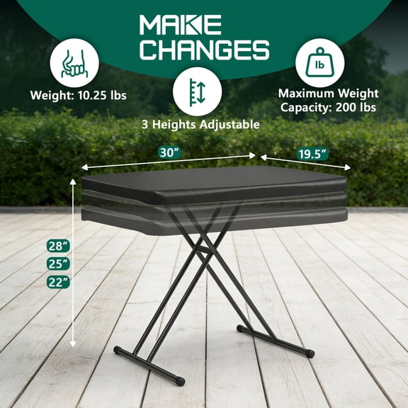 4/6Ft Folding Table, Metal Support Legs, Sturdy Structure, Easy-Clean Plastic Tabletop for Camping, Outdoor Events and Family Gatherings