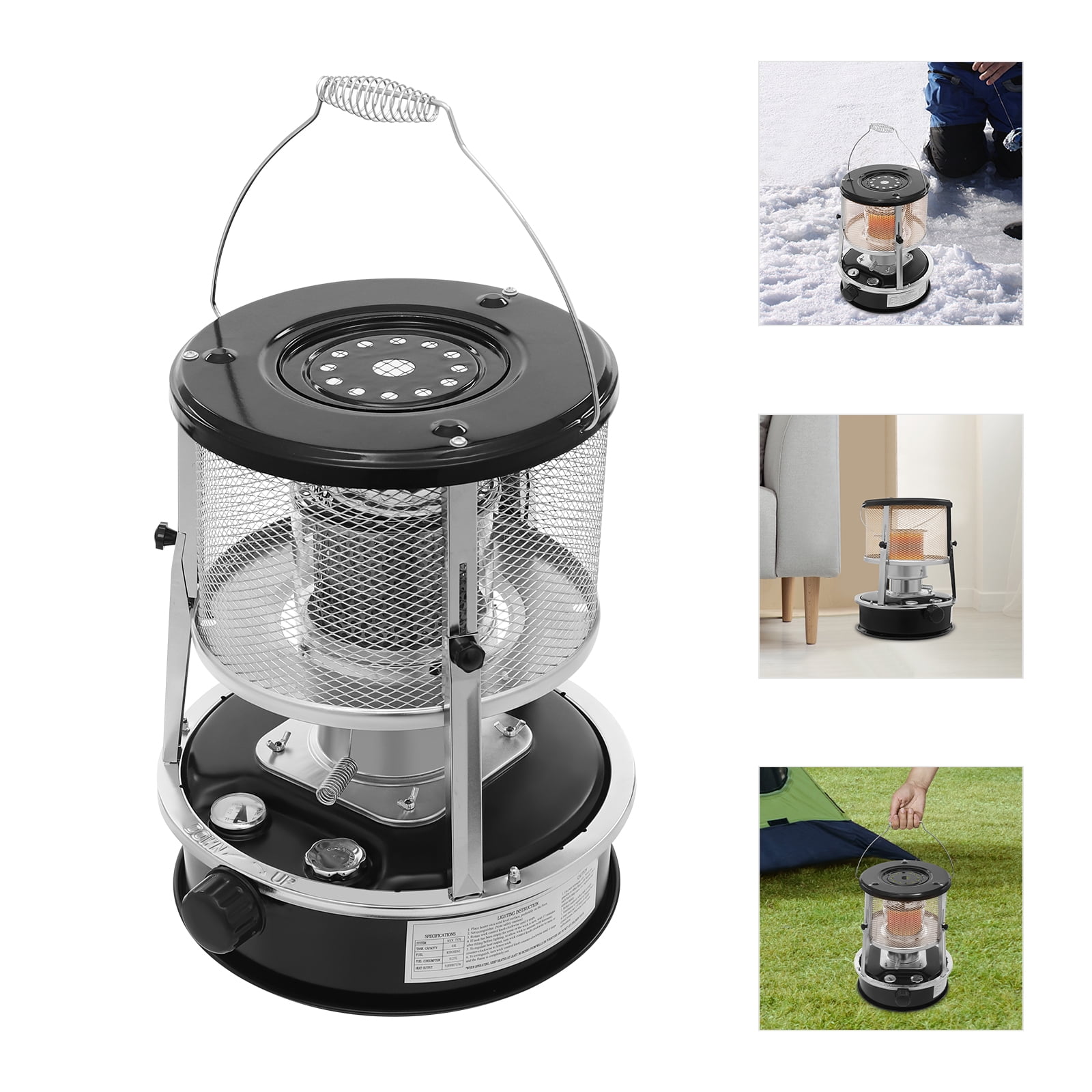 4.6L Outdoor Camping Kerosene Heater, 2600W Portable Kerosene Stove Adjustable Height