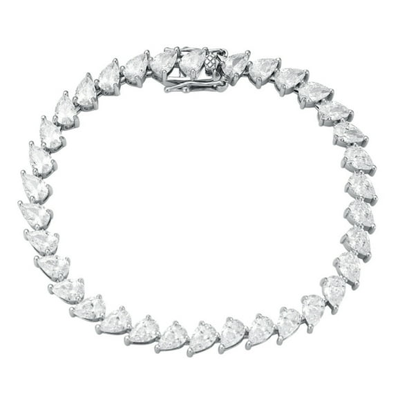 4×6MM Pear Cut Moissanite Tennis Bracelet for Women Men 925 Sterling Silver 18K White Gold Plated Diamond Chain Bracelet Luxury Dainty D Color VVS1 Tennis Bracelet Men Jewelry 16-21CM