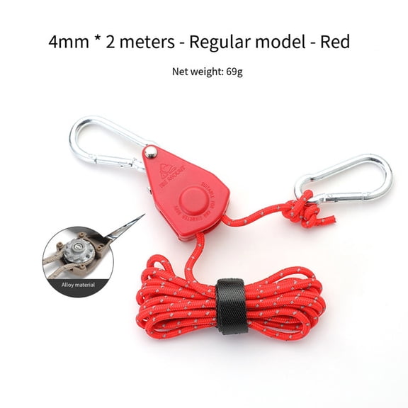 4/6Mm Reflective Guyline Rope - 2/4/5M Heavy Duty Tent Cord With Pulley