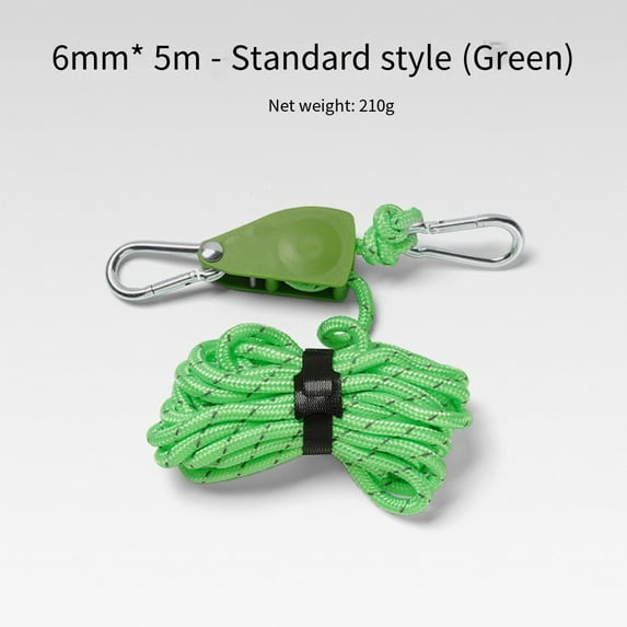 4/6Mm Reflective Guyline Rope - 2/4/5M Heavy Duty Tent Cord With Pulley