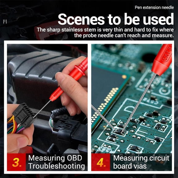 4/6Pcs Digital Multimeter Instrumentation Test Probe Pins Lead Equipment Instrument Part Insulation Wire Piercing Needle Tips 6Pcs Smile Home