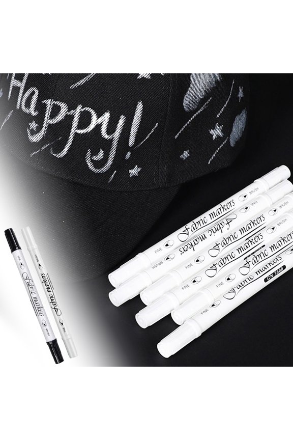 4/6Pcs Fabric Pen Dual Tip Textile Markers Waterproof Clothing Graffiti Drawing Pen for T-Shirt Coat