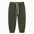 thumbnail image 1 of 4-6T Toddler Boys Pants Fleece Lined Thick Straight Leg Elastic Waist Cozy Sweatpants with Side Pockets Fall Winter Casual Wear for Boys 4T 5T 6T 7T 8T,AG, 1 of 4