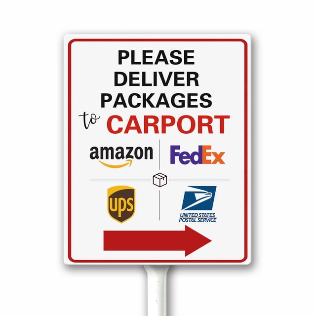 4.6X6 Inches Please Deliver All Packages to Carport Right Arrow ...