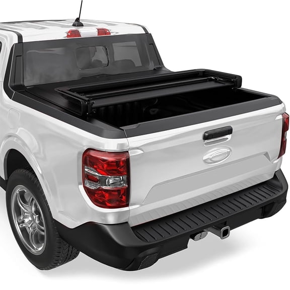 4.6ft (54.4") Soft Folding Truck Bed Tonneau Cover Compatible with 2022 2023 2024 2025 2026 Ford Maverick 4.5ft Bed | Durable & Waterproof Vinyl | No Drilling Required | Privacy Protection & Locking