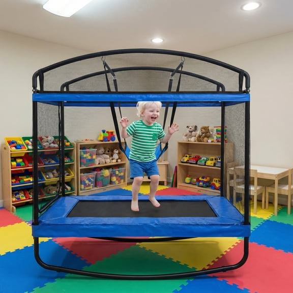 4*6ft Outdoor Square Trampolines for Kids Adults Long Rectangular Tumbling Trampoline