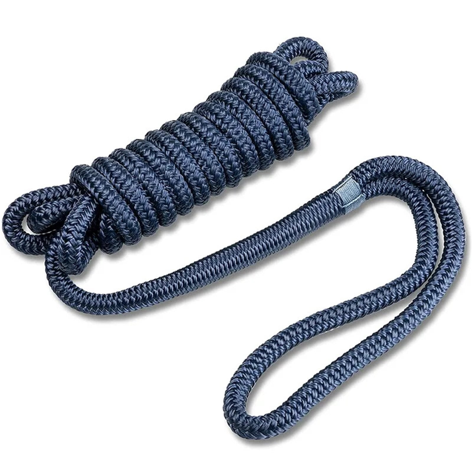 4.6m/15ft Blue Boat Dock Lines Mooring Rope Double Braided Nylon Line Docking Boat Rope For Yacht Marine Accessories ,Solid Braided Design