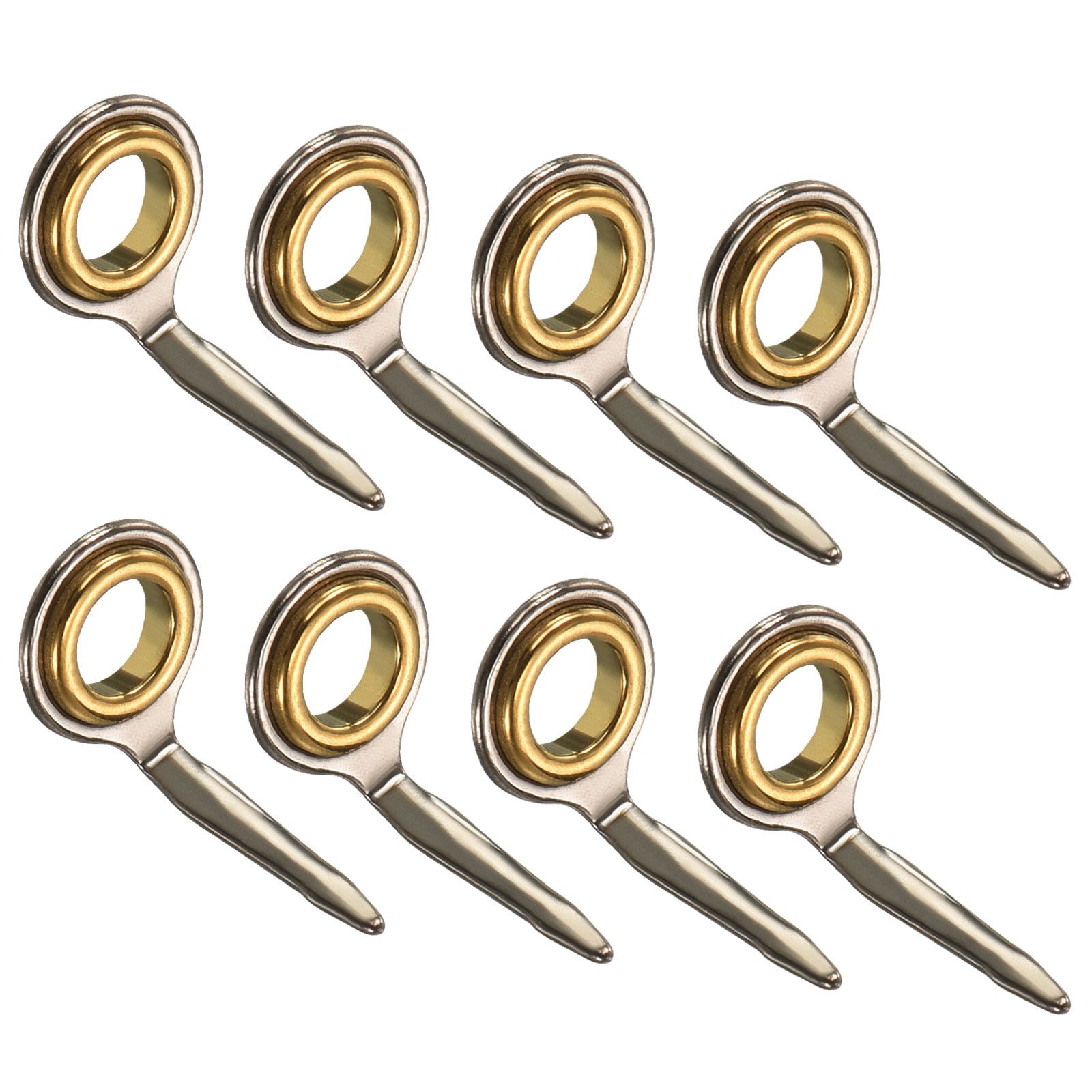 4.6mm Iron Fishing Rod Guide Repair Kit Eyelet Replacement, Golden 8 Pack