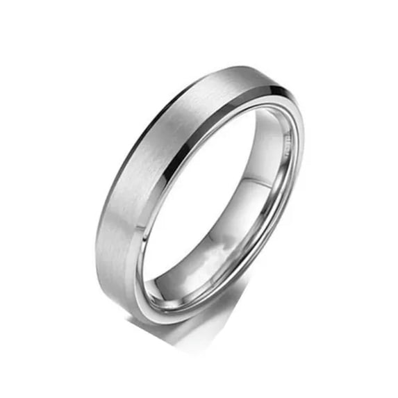 4/6mm Silver Brushed Band Men Women's 316L Stainless Steel Couple Ring Size 5-13