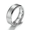 thumbnail image 1 of 4/6mm Silver Brushed Band Men Women's 316L Stainless Steel Couple Ring Size 5-13, 1 of 3