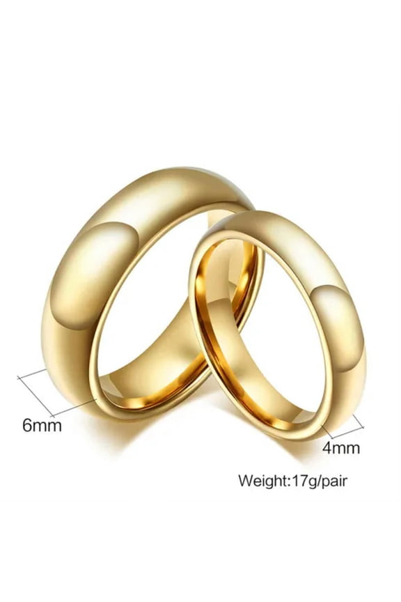 4/6mm Tungsten Engagement Band Men Women's 18K Gold Filled Jewelry Couple Rings