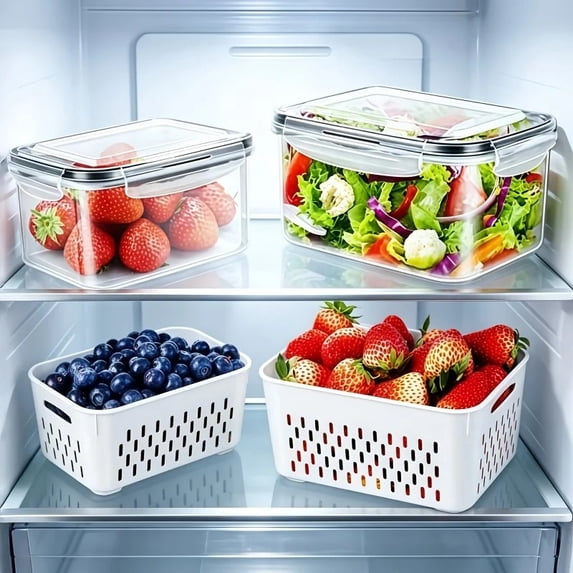 Stackable Ingredient Containers 4/6pcs/Set Leak-Proof Food Storage Containers-Airtight, Stackable Meal ...
