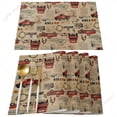 thumbnail image 1 of 4/6pcs Set Table Mats Rooster On Retro Background Printed Table Napkin Kitchen Accessories Home Party rative Placemats, 1 of 7