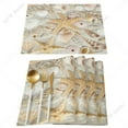 thumbnail image 1 of 4/6pcs Set Table Mats Wooden Board Shells Star Printed Table Napkin Kitchen Accessories Home Party rative Placemats, 1 of 7