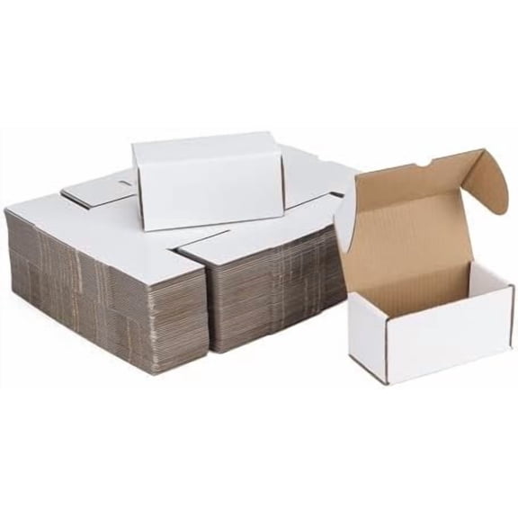 4.6x2.2x2.2 White Shipping Boxes Set of 100, Corrugated Cardboard Mailer Boxes for Packaging Small Business Mailing Gifts