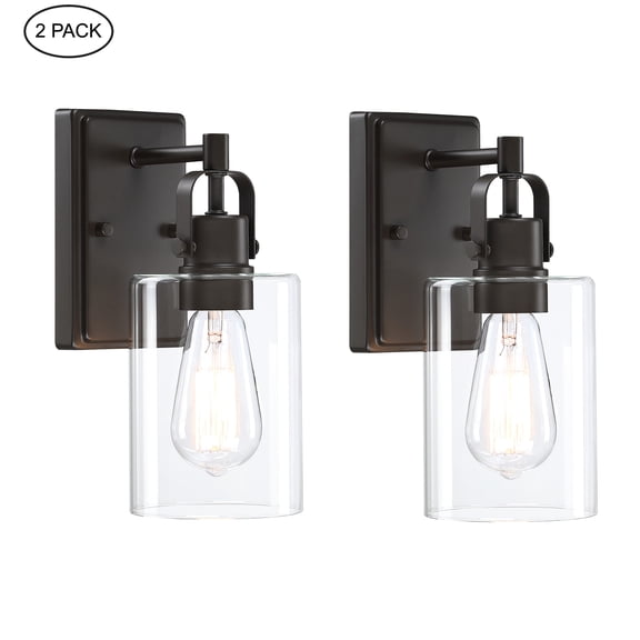 4.7" 1-Light Bronze Bathroom Light Fixture Vanity Lighting over Mirrors 2-Pack