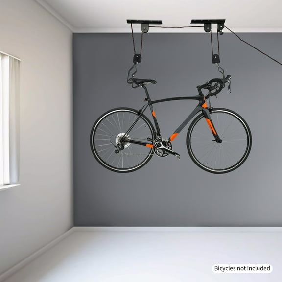 4.7*2.5*1.5inch Heavy Duty Bike Hoist Ceiling Mount Pulley Rack Garage Storage Hooks Hanger with High-Quality Material Lanyard