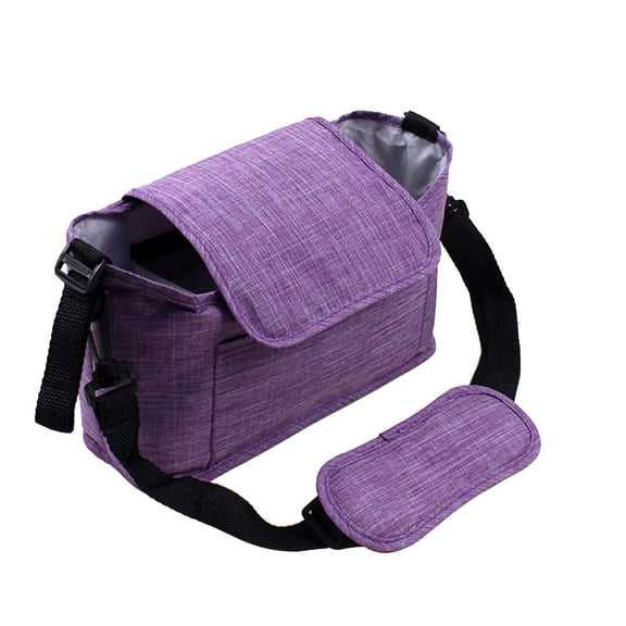4.7*6.7*11.8 Inch Universal Stroller Organizer, Waterproof Large Baby Diaper Bag, Stroller Caddy Organizer with Cup Holder & Shoulder Strap, Messenger & Mom Handbag