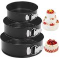 thumbnail image 1 of 4/7/9 Inch Springform Cake Pan Set of 3, Leakproof Nonstick Round Cheesecake Pans, Carbon Steel Bakeware with Removable Bottom, 1 of 8