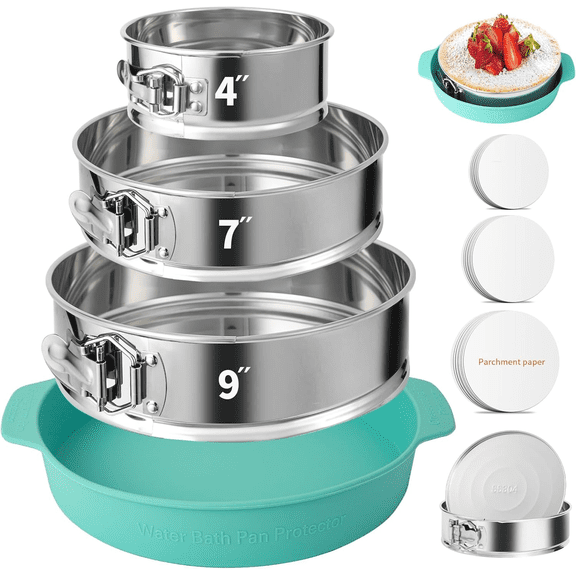 4, 7, 9 Inches Springform Pan Set of 3-304 Stainless Steel Nonstick Springform C