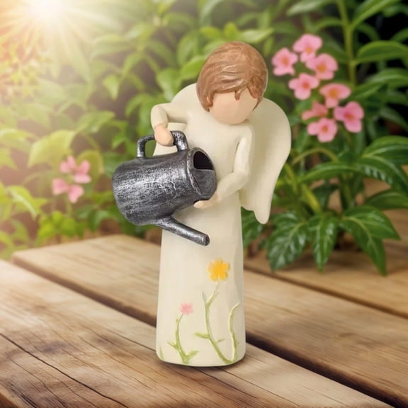 4.7" Garden Girl Watering Flowers Statue - Resin Figurine Ornament for Home Garden Statue Decor, Spring Outdoor Yard Art Sculpture, Charming Gift for Plant Lovers Gardeners A