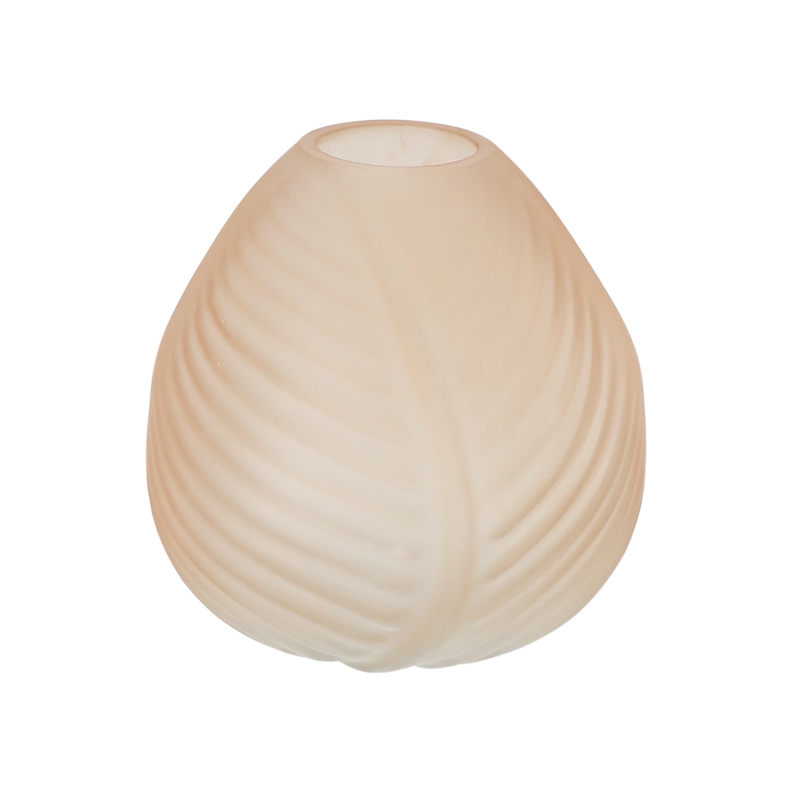 Light Blush Glass Leaf Table Vase for Spring Bouquets