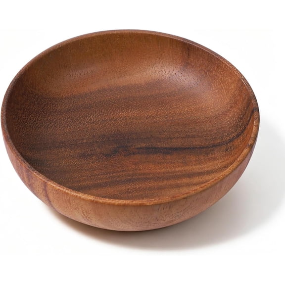 4.7 Inch Acacia Decorative Bowl Round Keys Bowl for Entryway Tabletop Organizer Small Wooden Bowls for Keys, Wallet, Candy, Cookies