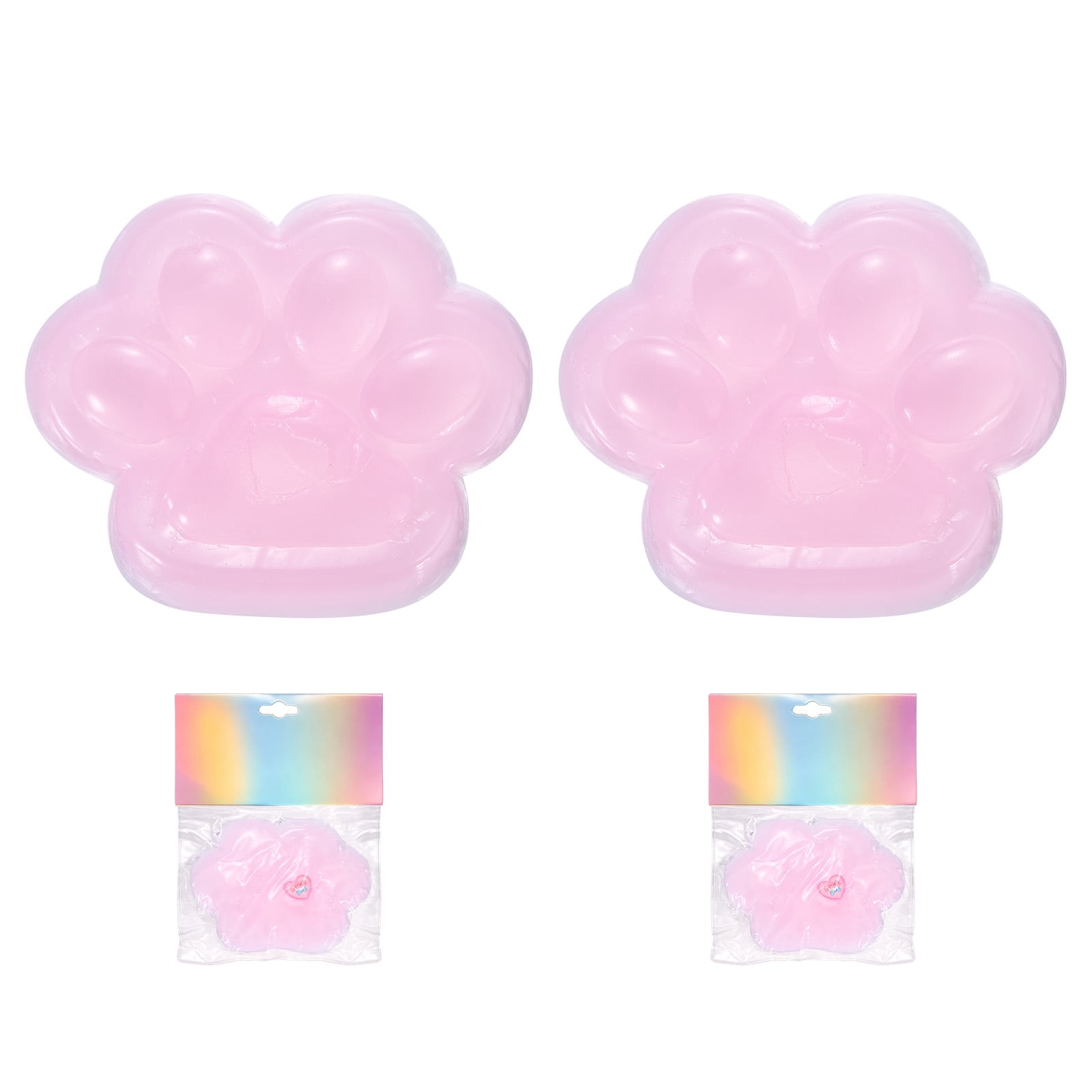 4.7 Inch Cat Paw Squeeze Toy, Cute Cat Paw Sensory Toy Soft Funny Fidget Toy Perfect for Stress Relieving, Party Favors & Birthday Gifts (Light Pink, 2pcs)