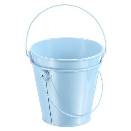 4.7 Inch Colored Metal Buckets Pencil Holder Buckets Metal Planter Pails Container with Handles Light Blue 2 Pack