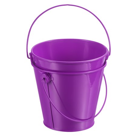 4.7 Inch Colored Metal Buckets Pencil Holder Buckets Metal Planter Pails Container with Handles Purple 2 Pack