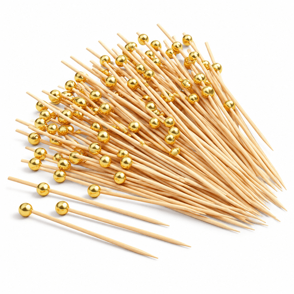 4.7 Inch Fancy Cocktail Picks Bulk, 1000 Count Two Size Disposable Appetizer Toothpicks