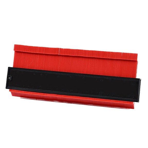 4.7 Inch Profile Gauge Measure Ruler Duplicator, Red Contour Gauge for Precise Measurement Tiling Laminate Wood Marking, Woodworking Shape Copying Tool for Floor Installation Diy