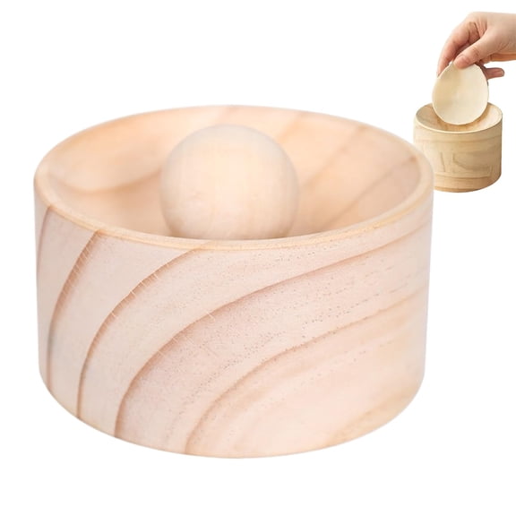 4.7 Inch Round Wooden Dumpling Skin Maker, Smooth Polished Dough Press Mold With Ergonomic Rolling Ball, Easy-To-Use Kitchen Tool For Homemade Dumplings, Wontons & Empanadas For