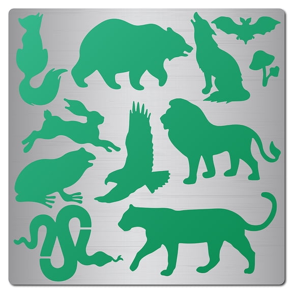 4.7 Inch Stainless Steel Cutting Dies Stencils Reusable Metal Wolf Rabbit Stencil Animal Templates Journal Tool for DIY