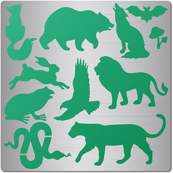 4.7 Inch Stainless Steel Cutting Dies Stencils Reusable Metal Wolf Rabbit Stencil Animal Templates Journal Tool