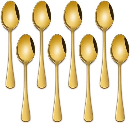 4.7 Inches Coffee Spoon,8-Piece Cute Gold Espresso Spoons,Mini Coffee ...