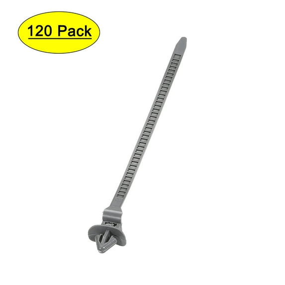 4.7 Inches Grey Cable Zip Ties Push Mount Nylon Wire Cord Strap 120 Pack