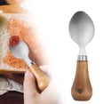 thumbnail image 1 of 4.7'' Mini Condiment Spoon Stainless Steel with Wooden Handle, Cheese Spoon Small, 1 of 9