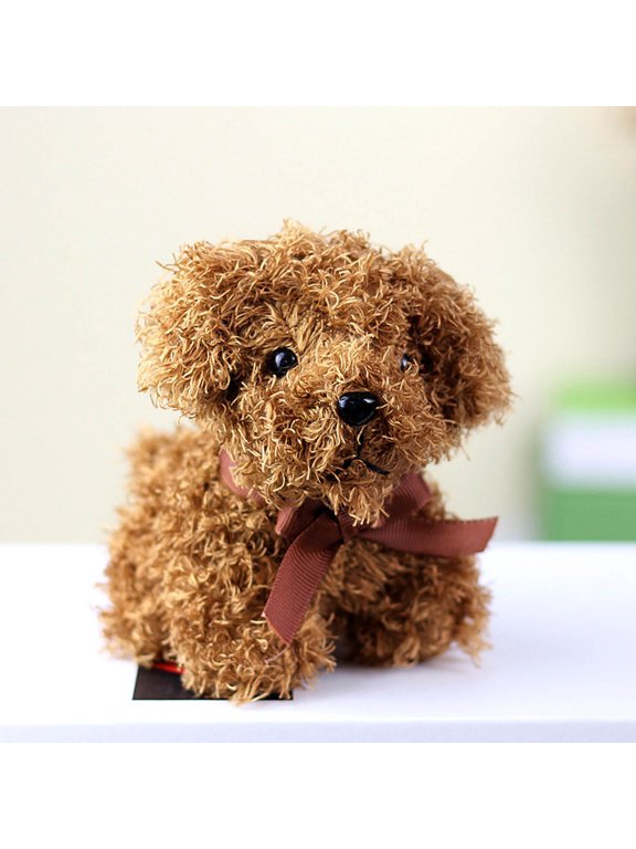 4.7" Mini Furry Dogs Decoration, Stuffed Animals Toy, Simulation Poodle Toys with Key Chain Ring, for Home Decor, Christmas Pendants, Birthday Gift