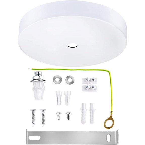 4.7" White Ceiling Plate Light Kit Rewind Single Hole with Hardware,Ceiling Canopy for Pendant Lighting or Chandelier,Easier to Install Than Standard Canopies