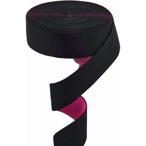 4.7 Yards Pink DIY Elastic Bands for Wig Lace Edge Wrap Ribbon 1.2 Inch Wide Black Heavy Stretch Knit Spool Sewing Strap Holding Headband