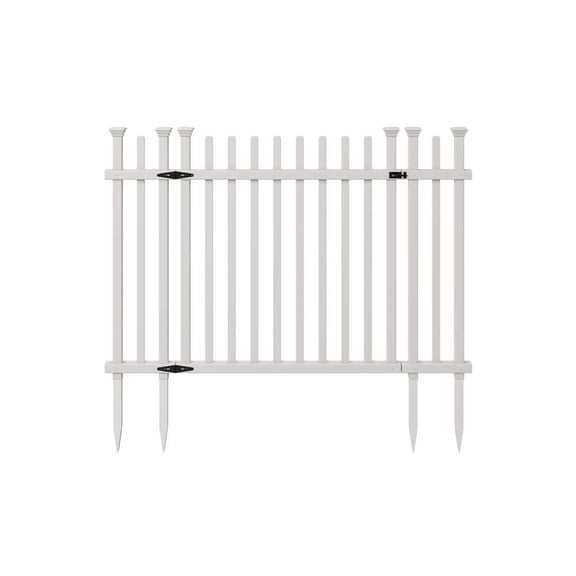 4.7 ft. x 3.4 ft. White Vinyl Burbank Fence Gate