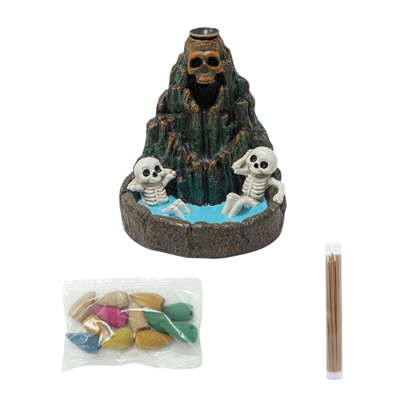 4.7 in. Halloween Creepy Skull Incense Burners — Black Art with Haunted Shadows, Halloween Decorations for Snack Tables, Dessert Stations & Halloween Party Setups for Halloween