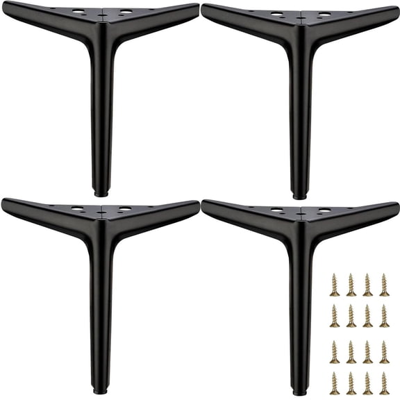 4.7 inch/12cm Brushed Bronze Color Metal Furniture Legs Set of 4, 4pcs DIY Replacement for Short Cabinet Legs, Sofa Legs, Small Dresser Legs