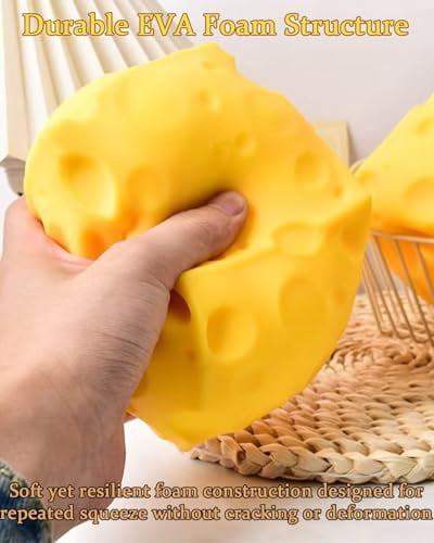 4.7 inch Cheese Cube Squishy Realistic Design Slow Rising Durable EVA Foam Structure