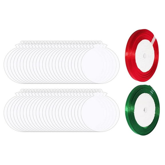 4.7-inch Clear Round Acrylic Christmas Ornament DIY Blank Circle Bulb Bauble