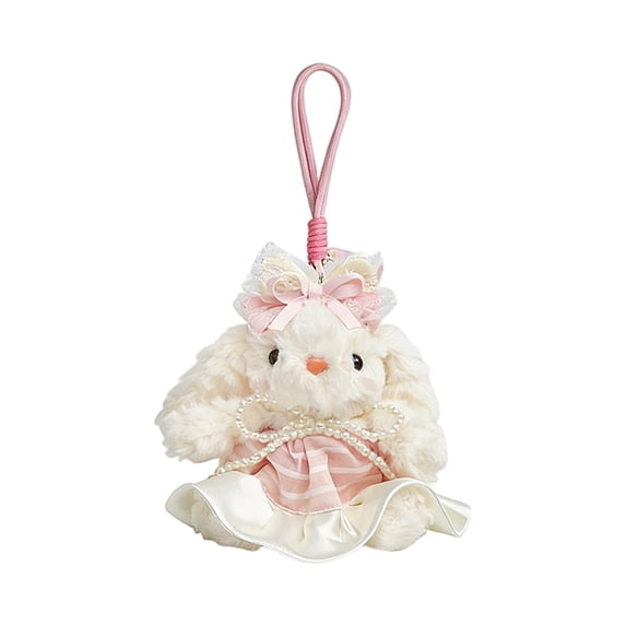 4.7 inch Easter Cute Lop-eared Bunny Plush Bag Charm Soft Adorable Animal Keychain Premium Plush Toy Pendant Backpack Accessory Easter Basket Stuffer Spring Gift