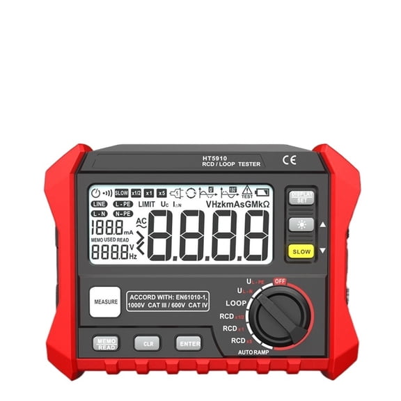 4.7-inch Large LCD Digital Resistance Meter RCD/Loop Tester 1000 Data Storage 0~440V Leakage Switch Tester ,Easy to Use